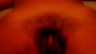 Turkish wife of my friend loves getting her hairy pussy fucked with dildo