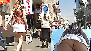 White mini upskirt
