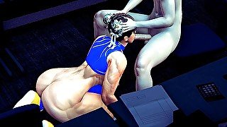 fucked muscular chun li in the throat