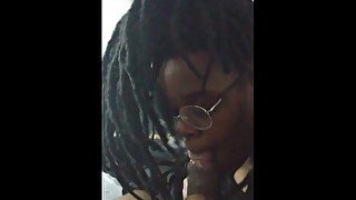 BBW deepthroats and gags on bbc until I cum down her throat