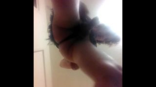 Pre-Op Transwoman Self Upskirt Solo Playing With Self