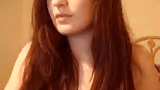 So sexy redhair female fun in front her webcam and make this hot stripping