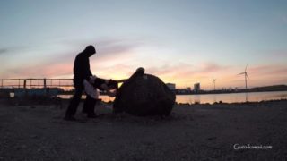 LN's#48 One-take outdoor hot fuck @ sunrise - taking my horny girl @ beach