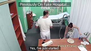 Doctor fucks nurse and cleaning lady in fake hospital