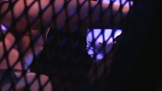 Intriguing upskirt thong voyeur video in a club