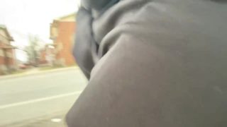Stroking my bulge on busy street (I NEED a NASTY BITCH !) 