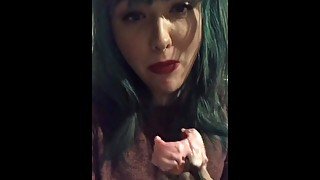 Eating chocolate covered strawberries