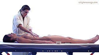 Relaxing intimate massage for beautiful barely legal virgin Adrien