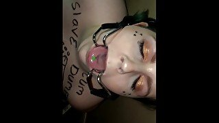 Topless Chained Up Spider Gag FaceFuck Blowjob Facial up the nose LOL