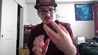 Cute Nerd Opens a Pack of Magic the Gathering Cards