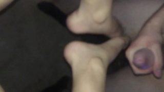 Denied Pussy Demand Cum on Her Feet Makes Me Suck My Own Cum Off her Toes