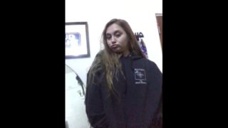 Beautiful Native American ex with pouty lips shows off a little