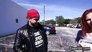 Braless bigtit ginger fucked from street