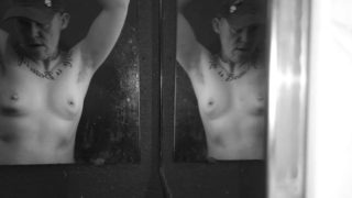 Trans Man Mirror Striptease, Nipple Play, Homemade, Texas Bad Boy