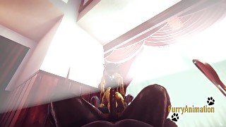 Furry Hentai - POV Cheetah Footjob And Fucked By A Beast