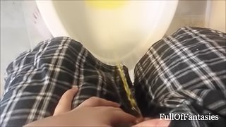 FullOfFantasies Trying to Pee Thru Boxer Fly
