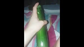 Big Zucchini in pussy