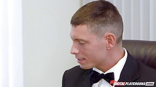 Two wild and flirtatious blondes get horny and fuck a guy