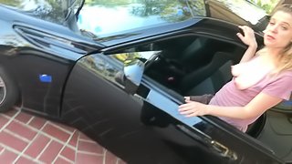 Angry blonde fucked on car by boyfriend while breaking up