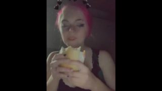 EGIRL fucks a sandwich up 