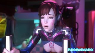 Dva Gets Penetrated By Mechanical Bull While Playing Video Games