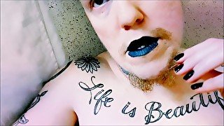 FTM Goth Boy Solo Masturbation and Shaking Orgasms