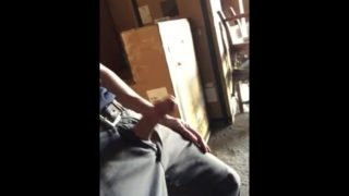 Bored and beating my dick at work