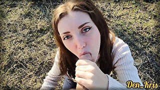 cute schoolgirl in a jacket gets fucked hard and gives a good blowjob to get a lot of cum on