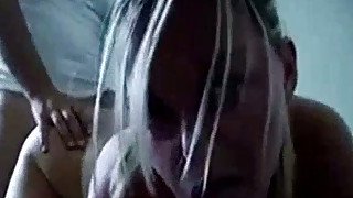 This amateur bimbo loves FFM threesomes and she can suck some dick