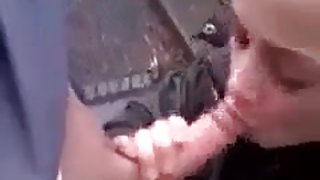 Dublin slut sucking dick down a lane