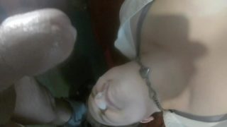 ~ NO SOUND ~ Redhead Head Over Bed Throat Fuck Blowjob - Silent -