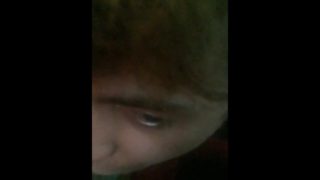 Teen practices his sucking skills on food