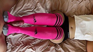 pink adidas soccer sockjob from asian teen, plz support & subscribe to our OnlyFans )