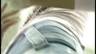 Real upskirt pussy with a schoolgirl brunette