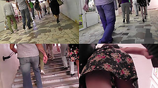 Voyeur upskirt vid of a super-hot brunette's ass