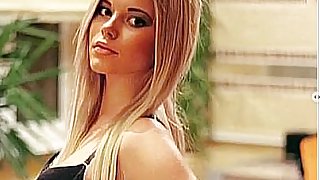 the blonde with a toy