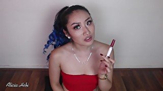 Alicia Hebi -- Test a Smudge Proof Lipstick (Not Porn)
