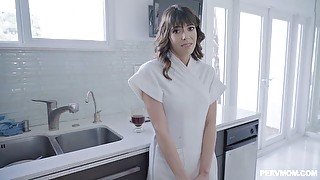 Sensual brunette babe with small tits Vera King fucked in the cowgirl pose