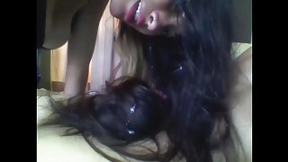 Hot Columbian Hairjob and Cum in Hair, Long Hair, Hair