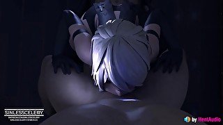 2A Nier Automata Deepthroat with dick in Ass (with sound) 3d animation hentai anime game blowjob dp