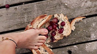Here is your breakfast, enjoy!  Crushing Moldy Bread With Grape