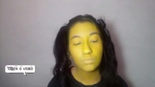 Teen got all yellow with the fucking paint thrown on her face