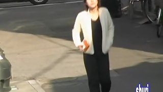 Quick sharking pants scene of totally surprised enticing chick