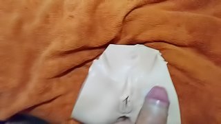 Cum shot all over a fake pussy