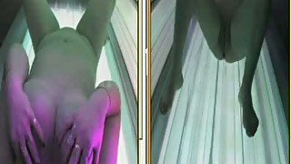 Sexy college girl caught on hidden cam in solarium