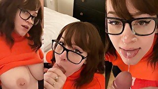 Jinkies! ) blowjob in my Velma Cosplay