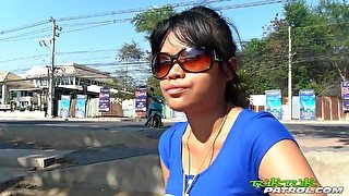 Sexy busty Thai nympho Paw feels happy to be fucked missionary