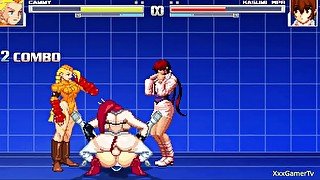 Kasumi get gangbang by Cammy and her friend, (M.u.g.e.n) Gameplay