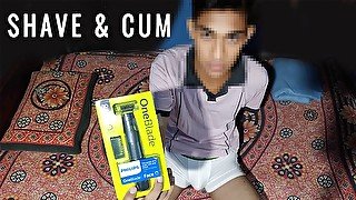Sri Lanka Gay twink shave his dick and balls with PHILIPS OneBlade