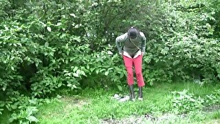 Public pissing video with nasty brunette milf Elizabeth